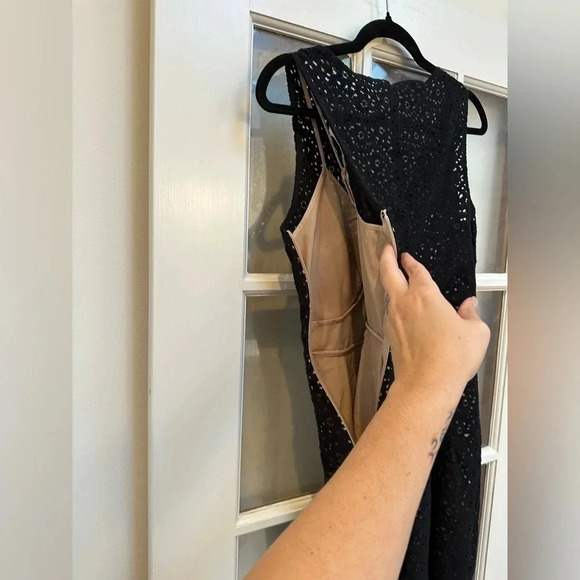 BCBGMAXAZRIA | Lynnette Black & Tan Cocktail Dress Size 8 Medium M - Picture 7 of 11